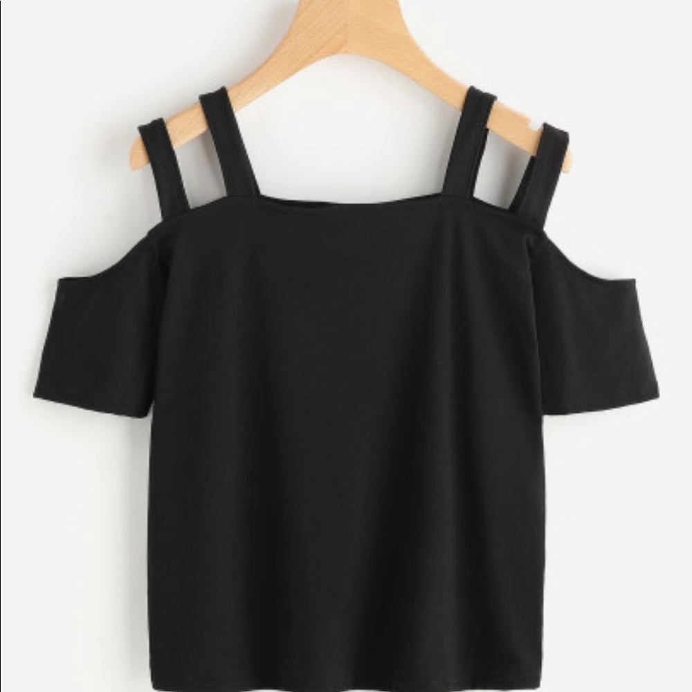 ✨Open Shoulder Double Strap Tee✨